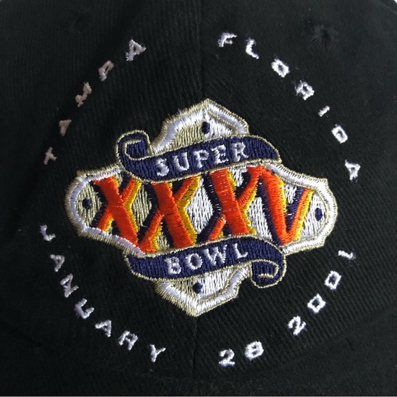 Super Bowl XXXV Ravens v Giants Embroidered Cap Hat Adjustable Strap - Black - Picture 3 of 15